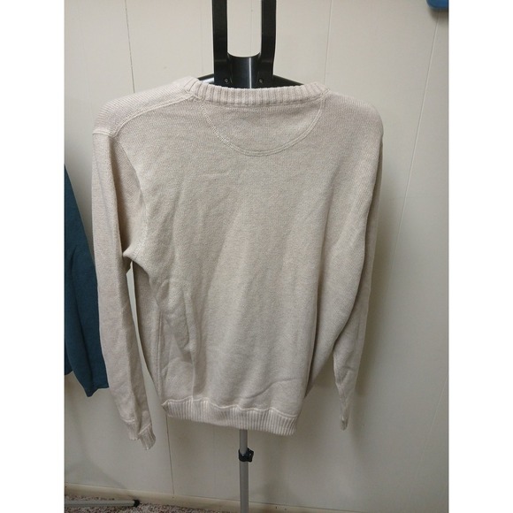 Lot Of 2 Eddie Bauer Sweaters Men Large Pullover Heavy Outdoor Warm Cream Blue - Picture 8 of 13